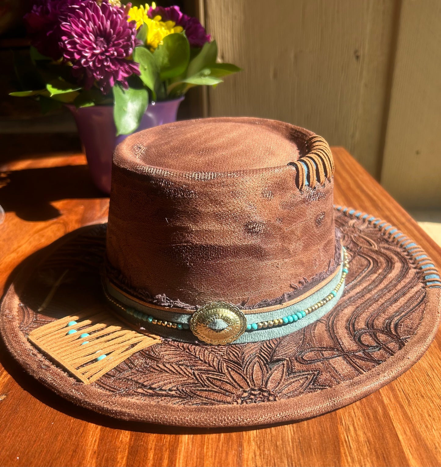 Free Hand Burned Hat