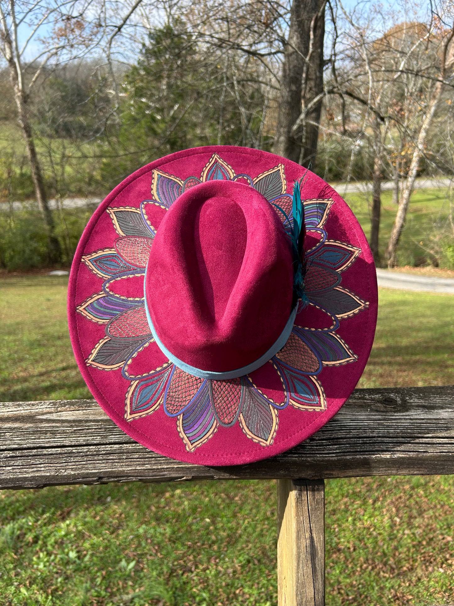 Plum and Gold Hat