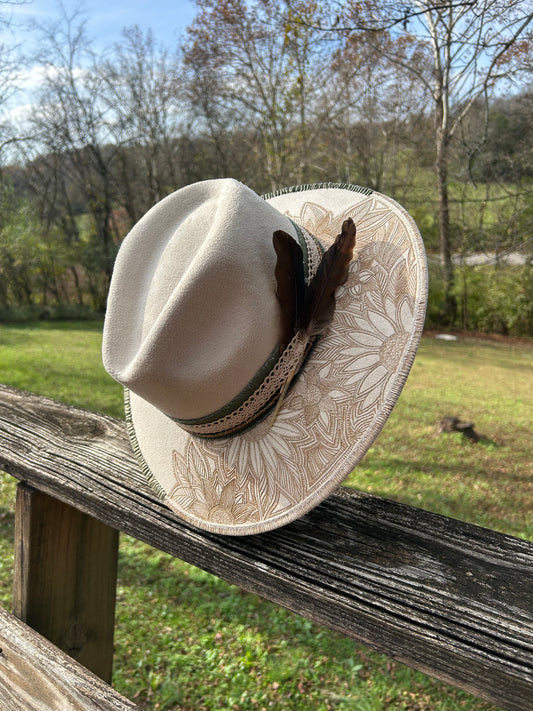 Green and Ivory Hat (Size Small)